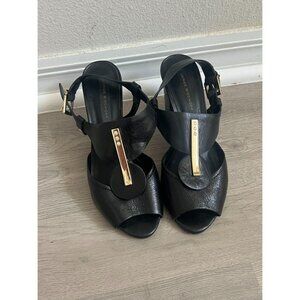 Jorge Bischoff shoes Women 6.5/37 Block Heel Sling Back Leather Brazil Heels